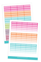 Rectangle Boxes Planner Stickers (3 Pages)