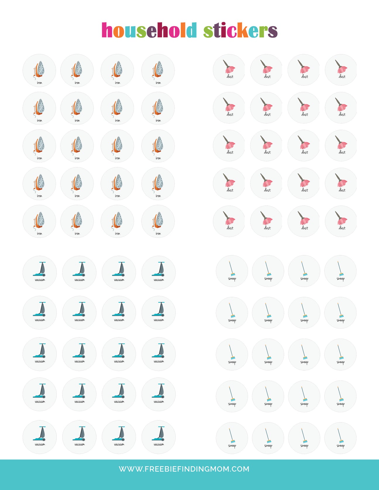 Cleaning Stickers For Planner Printable
