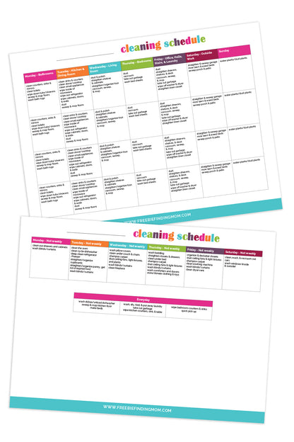 Cleaning Schedule (2 Pages)