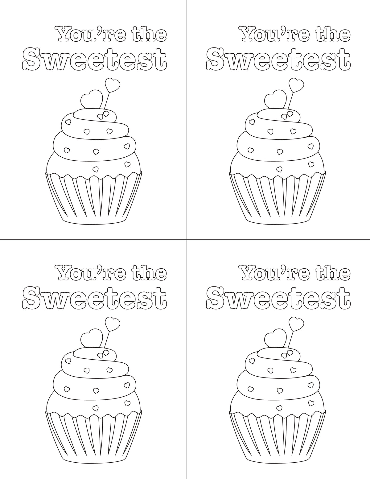 Valentine's Day Cards to Color (3 Cards)
