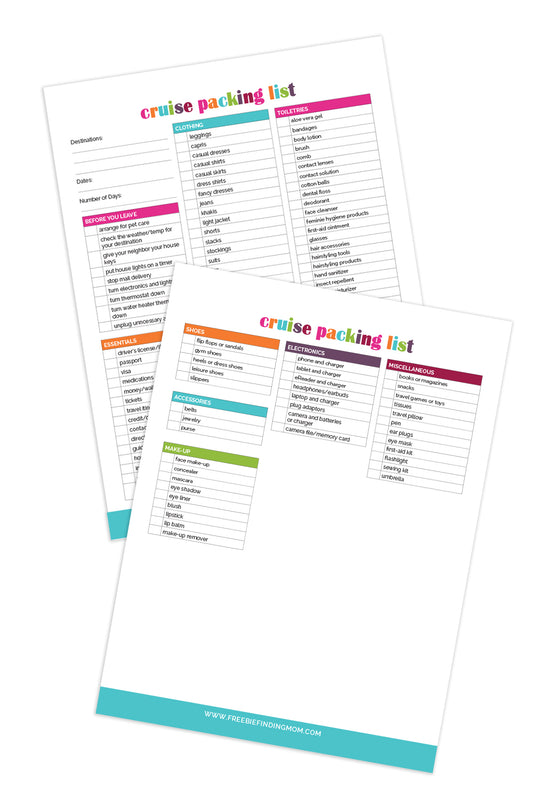 Cruise Packing List (2 Pages)