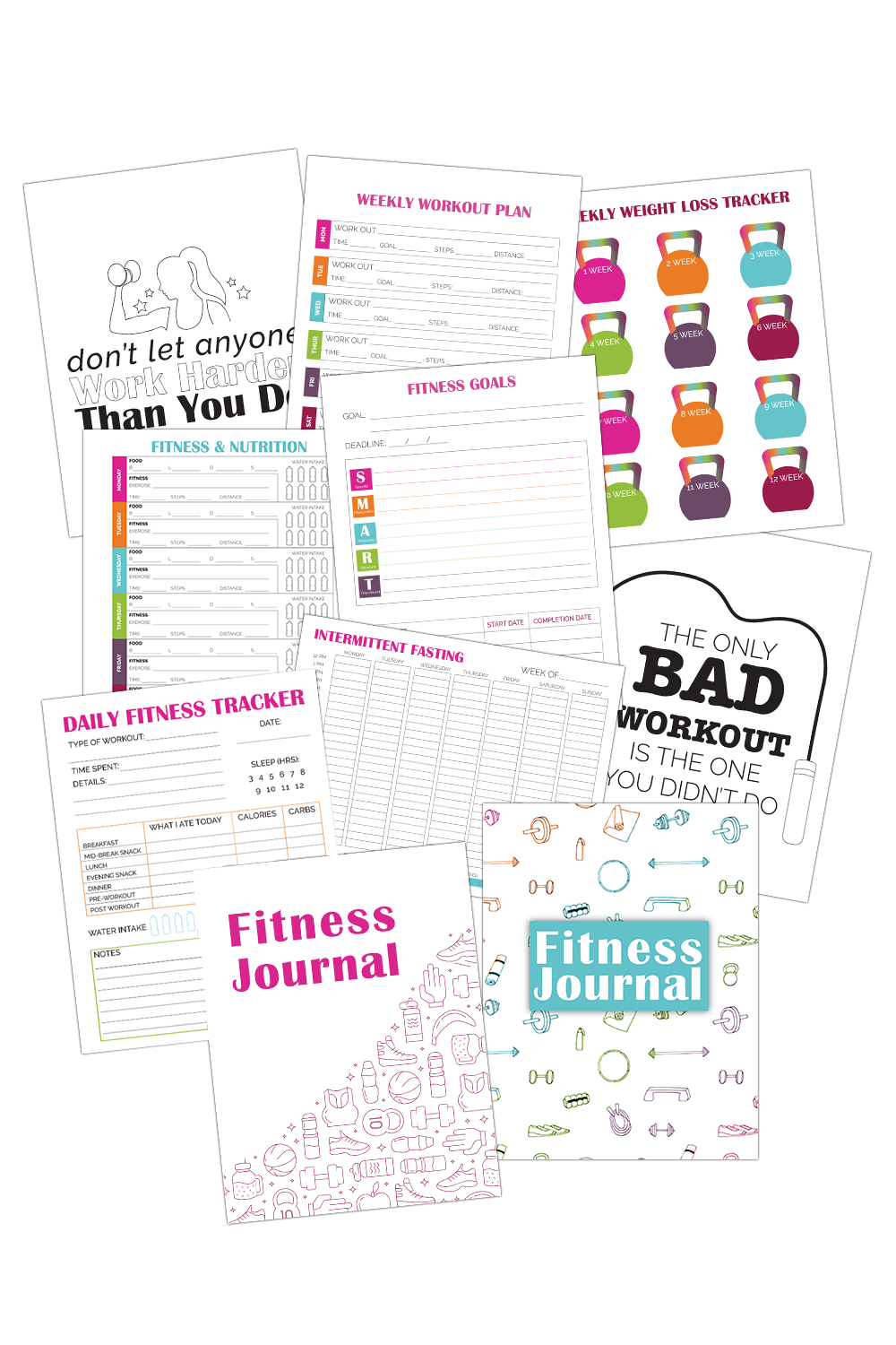 Fitness Journal (23 Pages) for Free Printable Fitness Journal Template