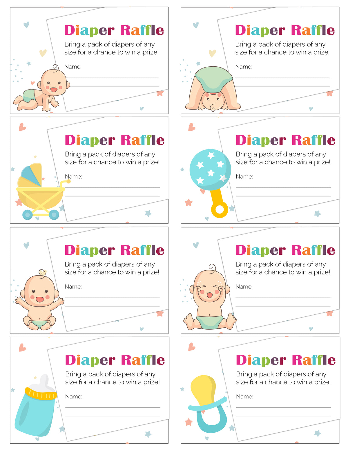 Diaper Raffle Tickets