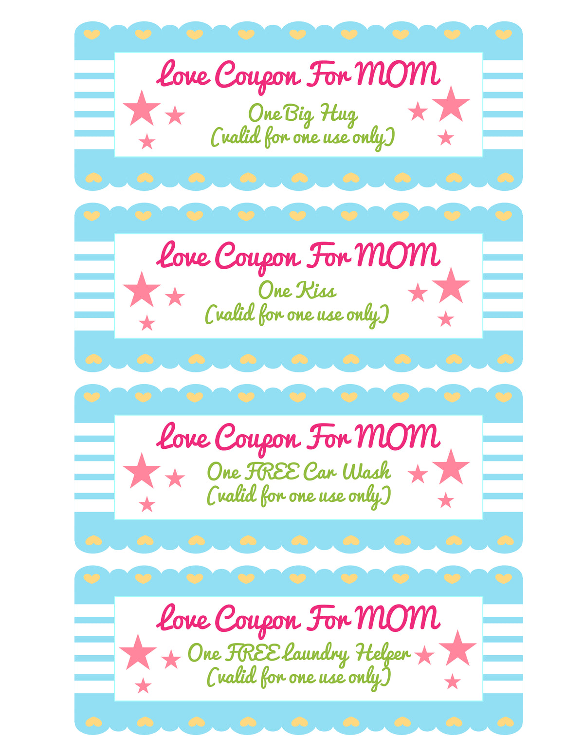 Homemade Coupon Book for Mom Template