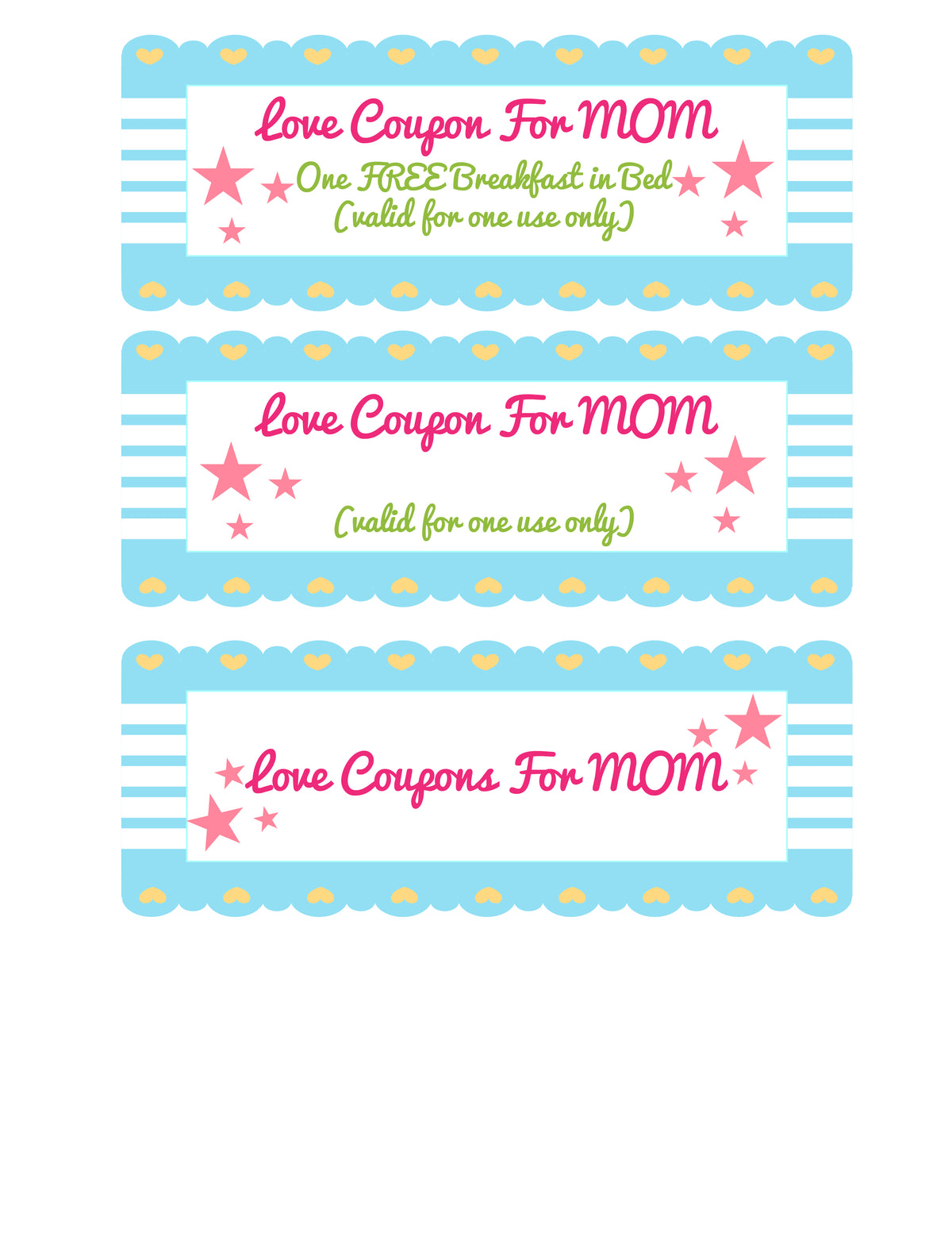 Homemade Coupon Book for Mom Template