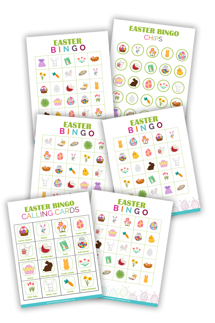Easter Bingo (50 Cards) Freebie Finding Mom