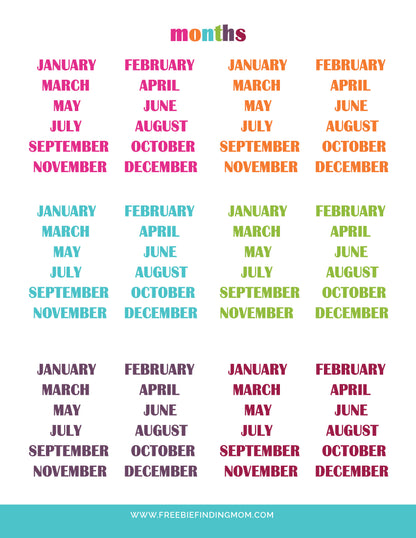 Monthly Planner Stickers