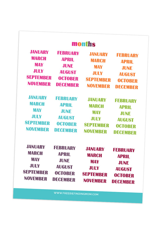 Monthly Planner Stickers