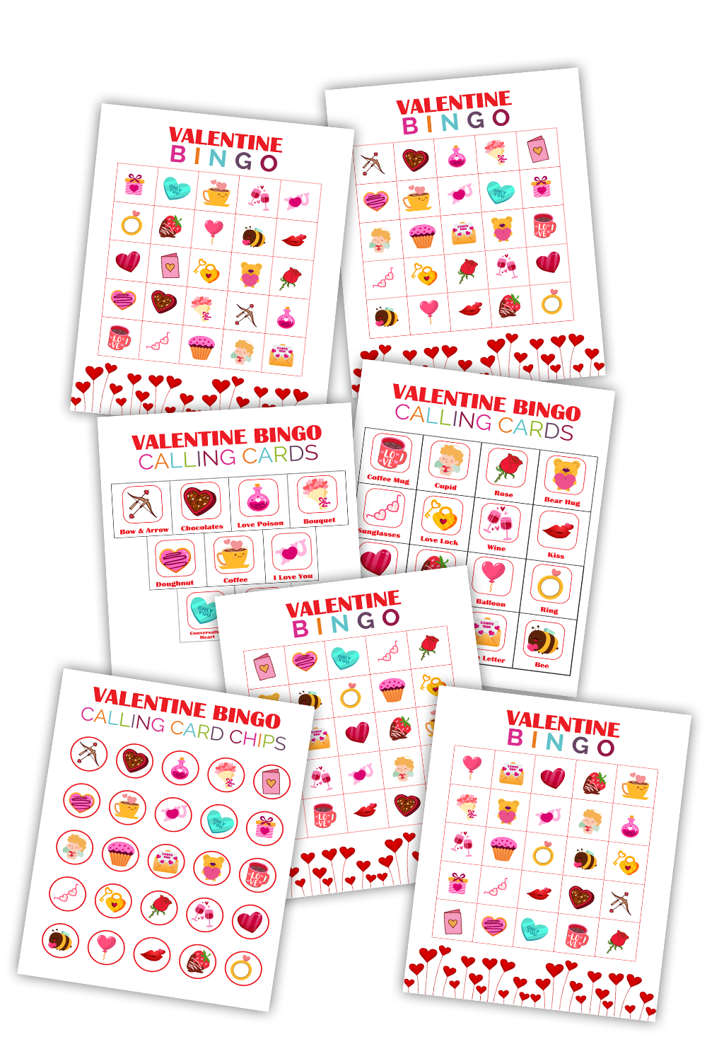 Valentine Bingo Game (10 Cards)