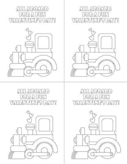 Valentine's Day Cards to Color (3 Cards)