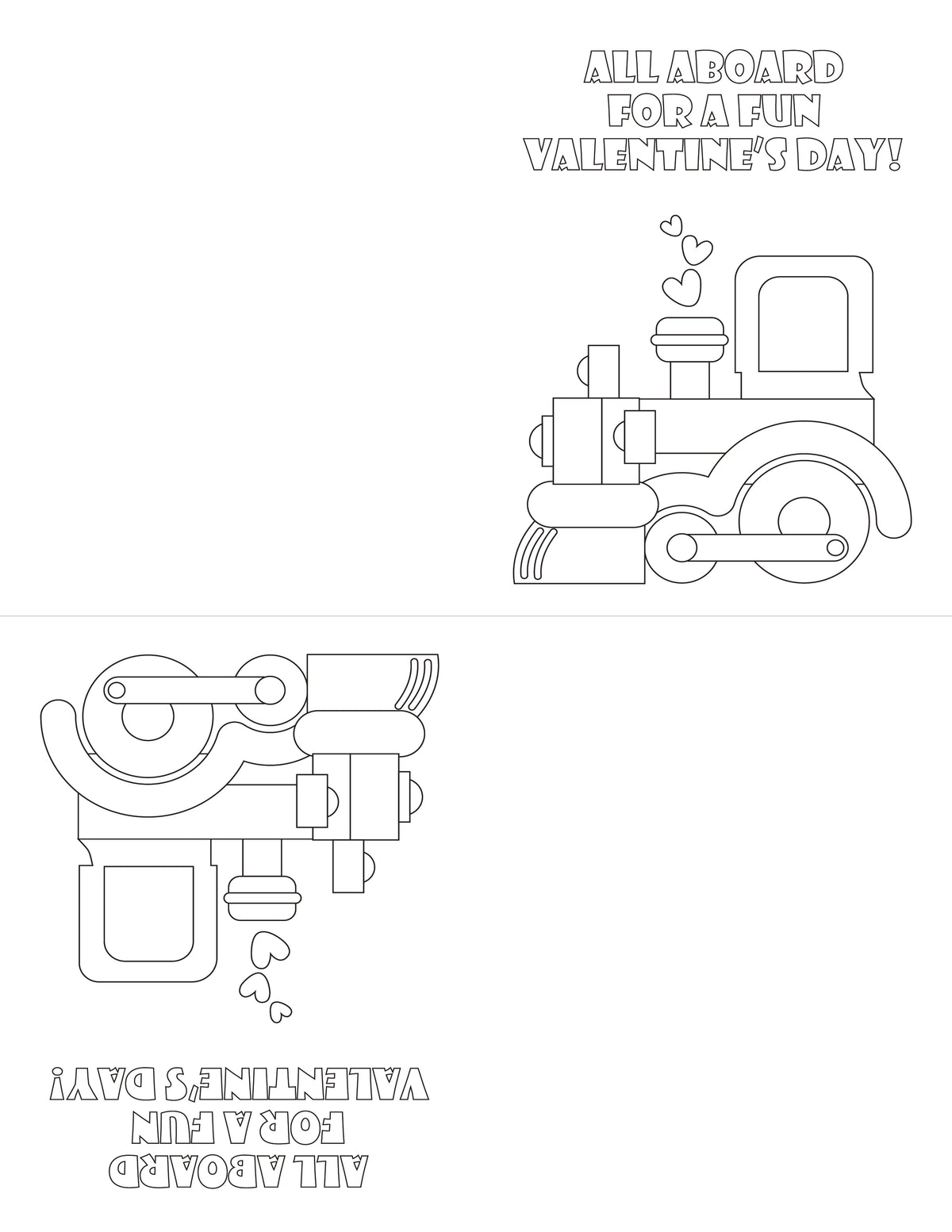 Valentine's Day Cards to Color (3 Cards)
