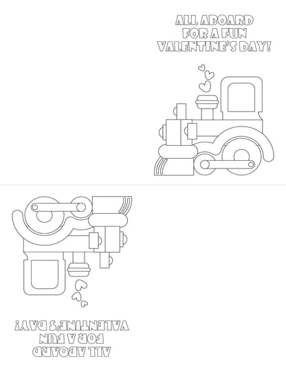 Valentine's Day Cards to Color (3 Cards)