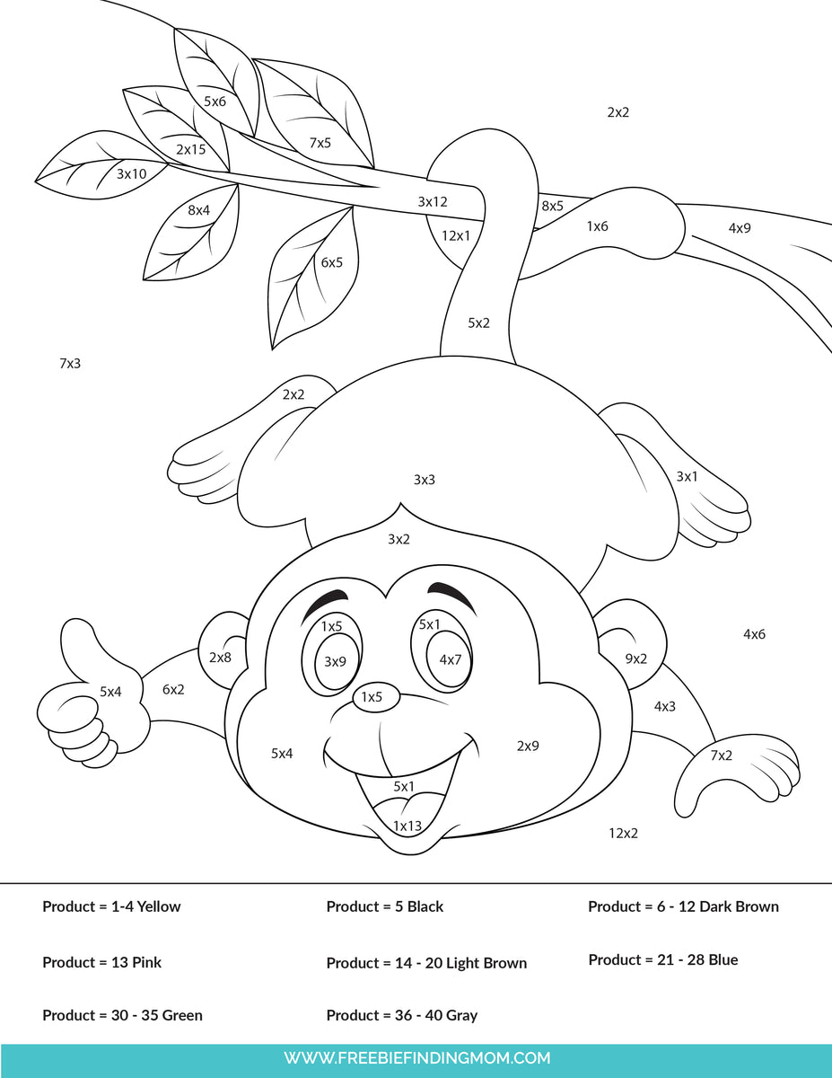 Color By Number Multiplication Worksheets Summer Color By Number Pages