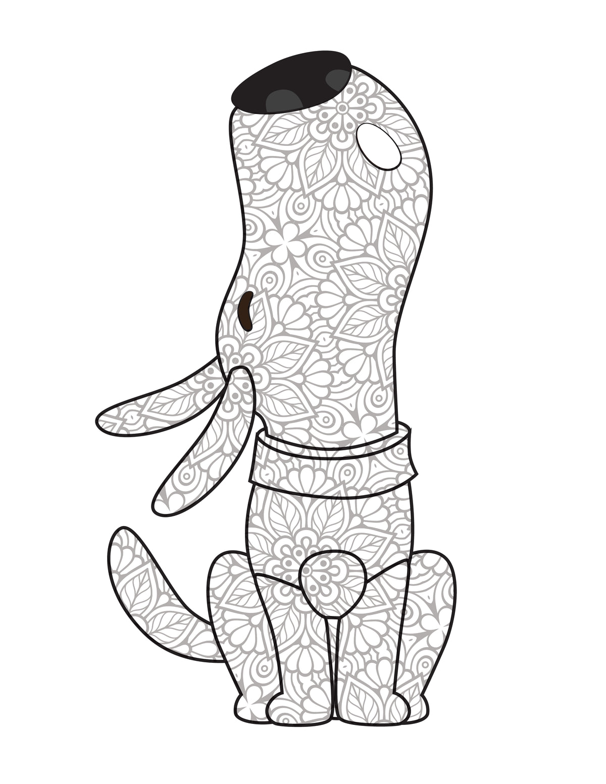 Dog Coloring Pages For Adults and Kids (3 Pages)
