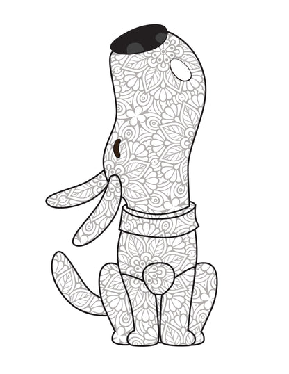 Dog Coloring Pages For Adults and Kids (3 Pages)