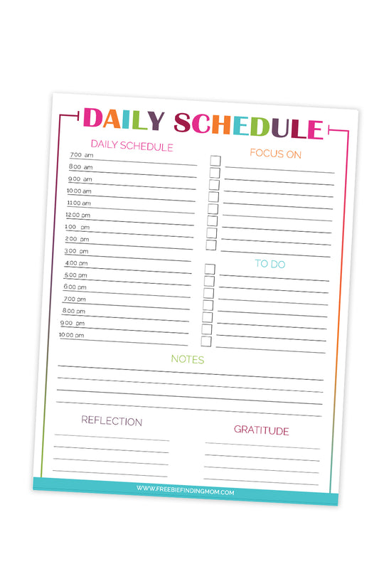 Daily Hourly Schedule Template