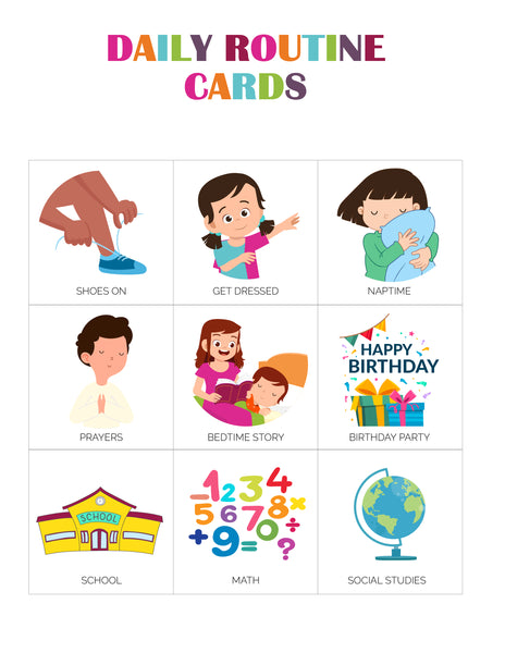 Daily Routine Picture Cards For Children