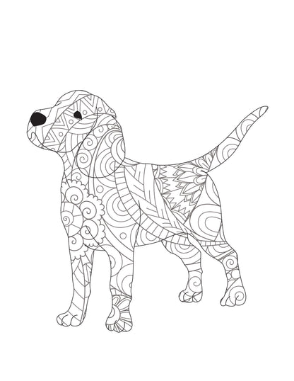 Dog Coloring Pages For Adults and Kids (3 Pages)