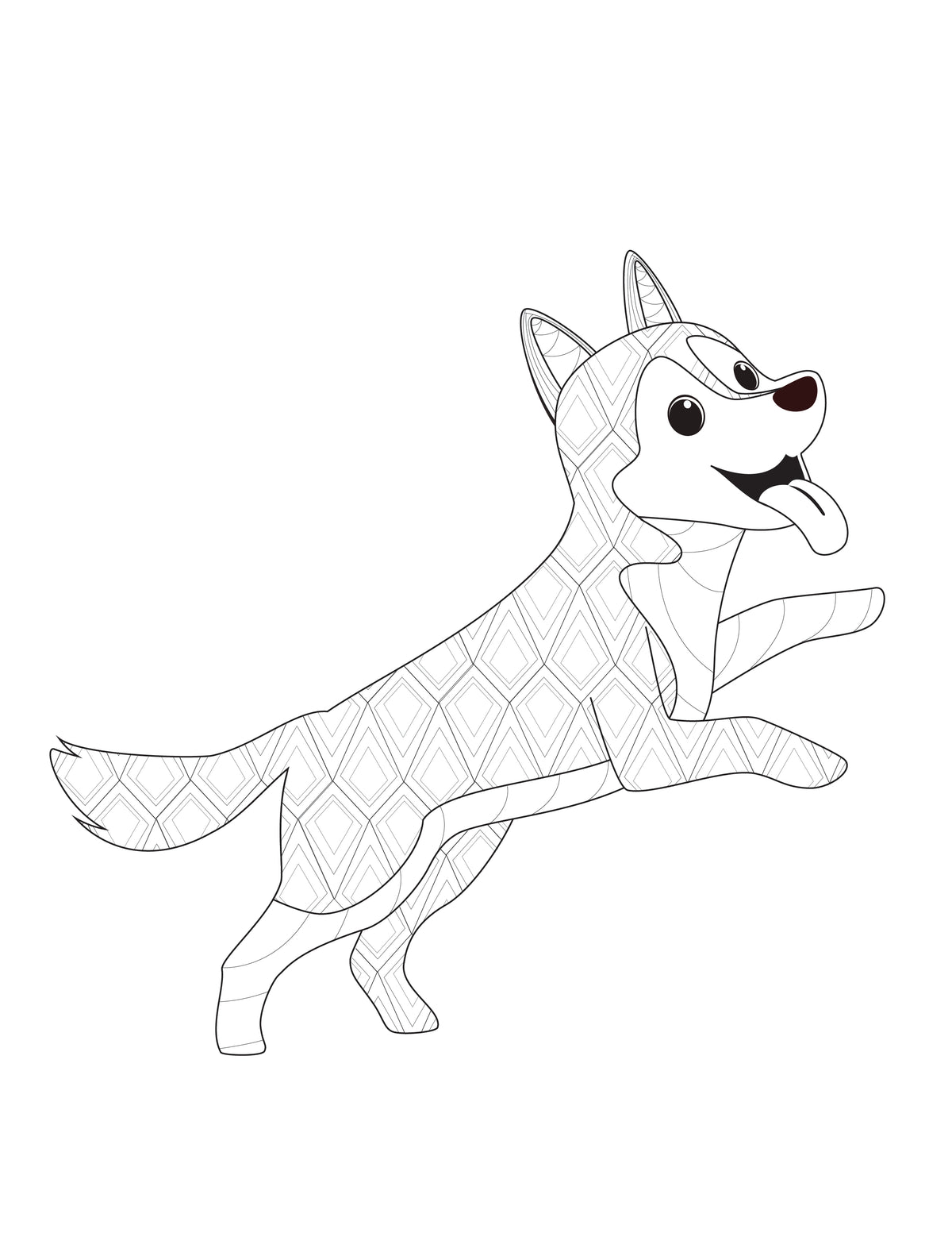 Dog Coloring Pages For Adults and Kids (3 Pages)