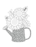 Flower Coloring Pages for Adults and Kids (3 Pages)