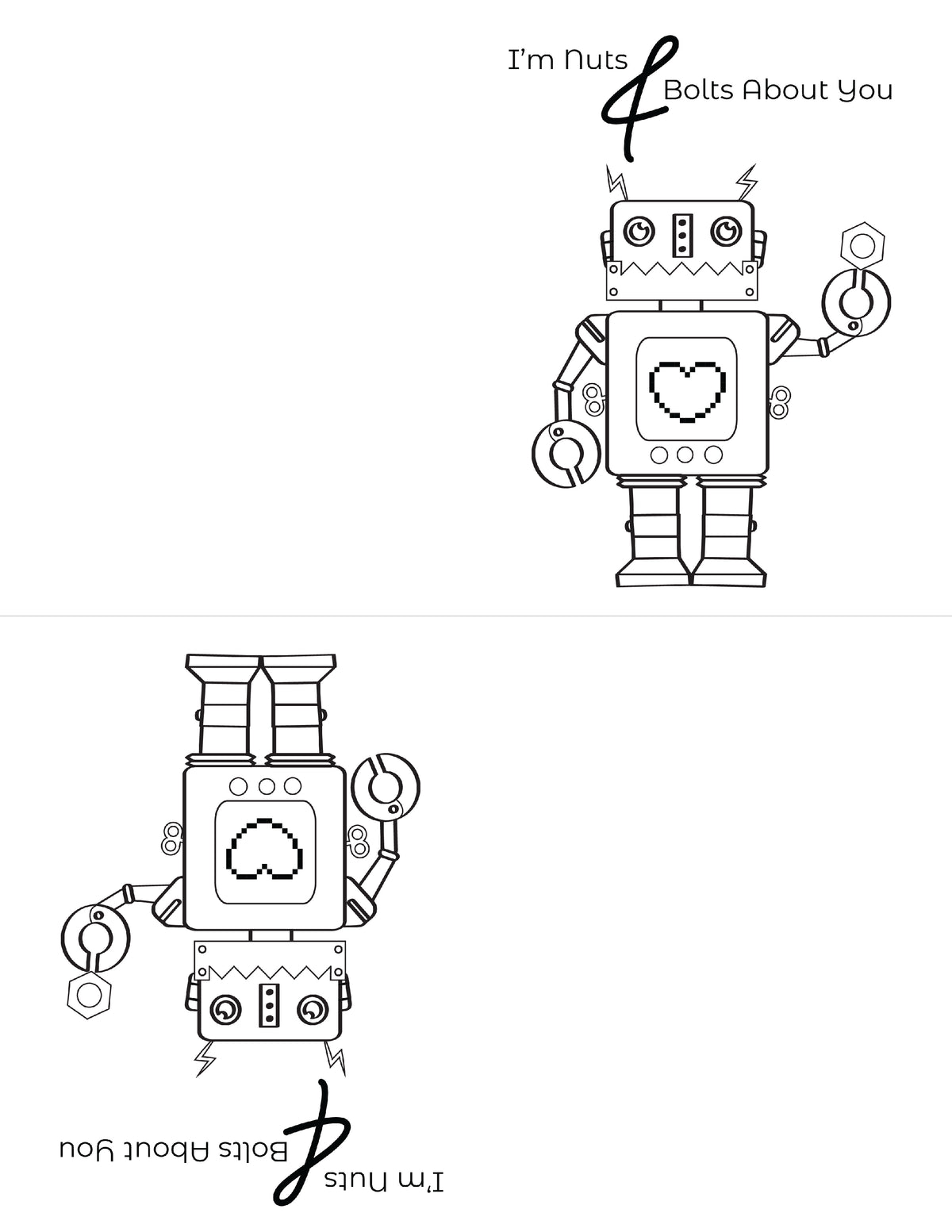 Valentine's Day Cards to Color (3 Cards)