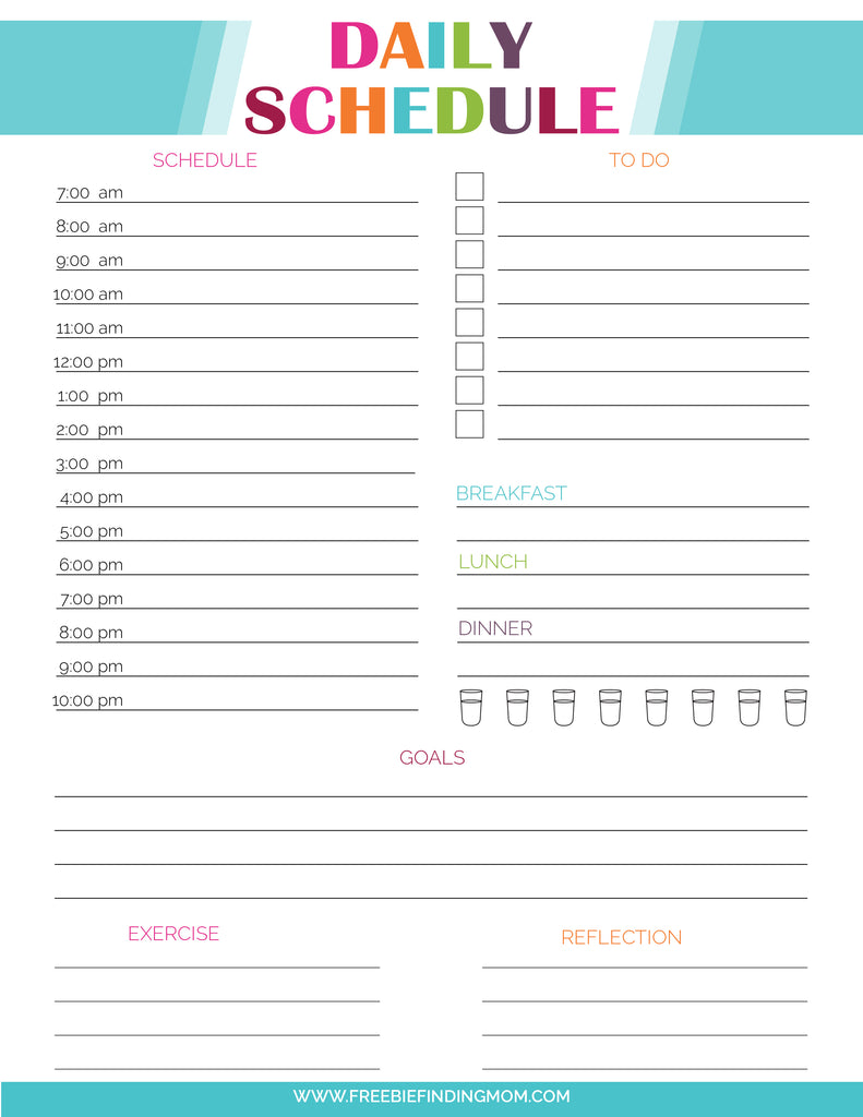 Hourly Schedule Template – Freebie Finding Mom