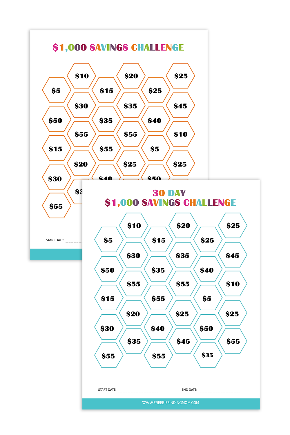 Money Saving Challenges (2 Templates)