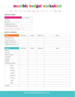 Monthly Budget Planner (4 Pages)