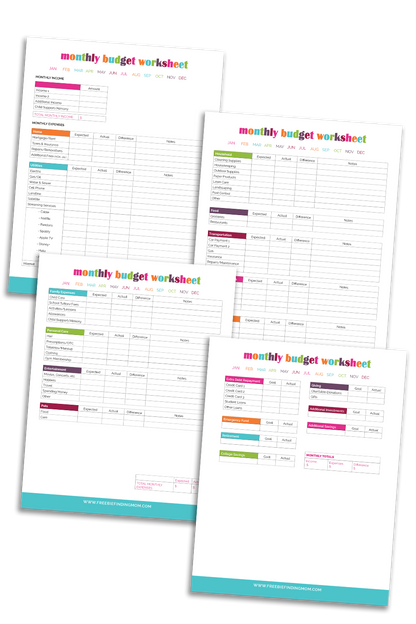 Monthly Budget Planner (4 Pages)