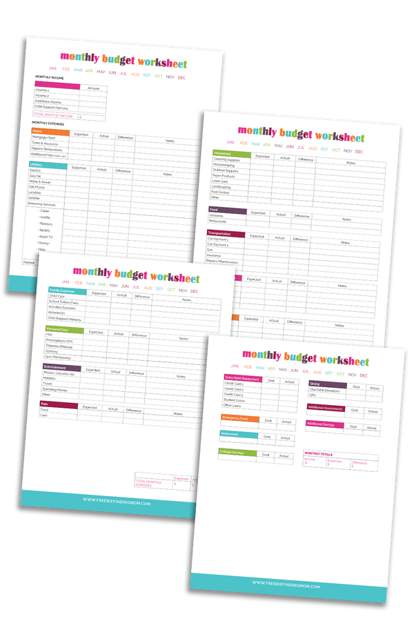 Monthly Budget Planner (4 Pages)