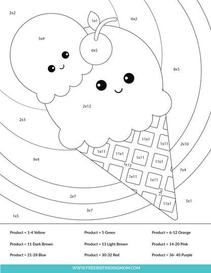 Multiplication Color By Number Worksheets (3 Pages)