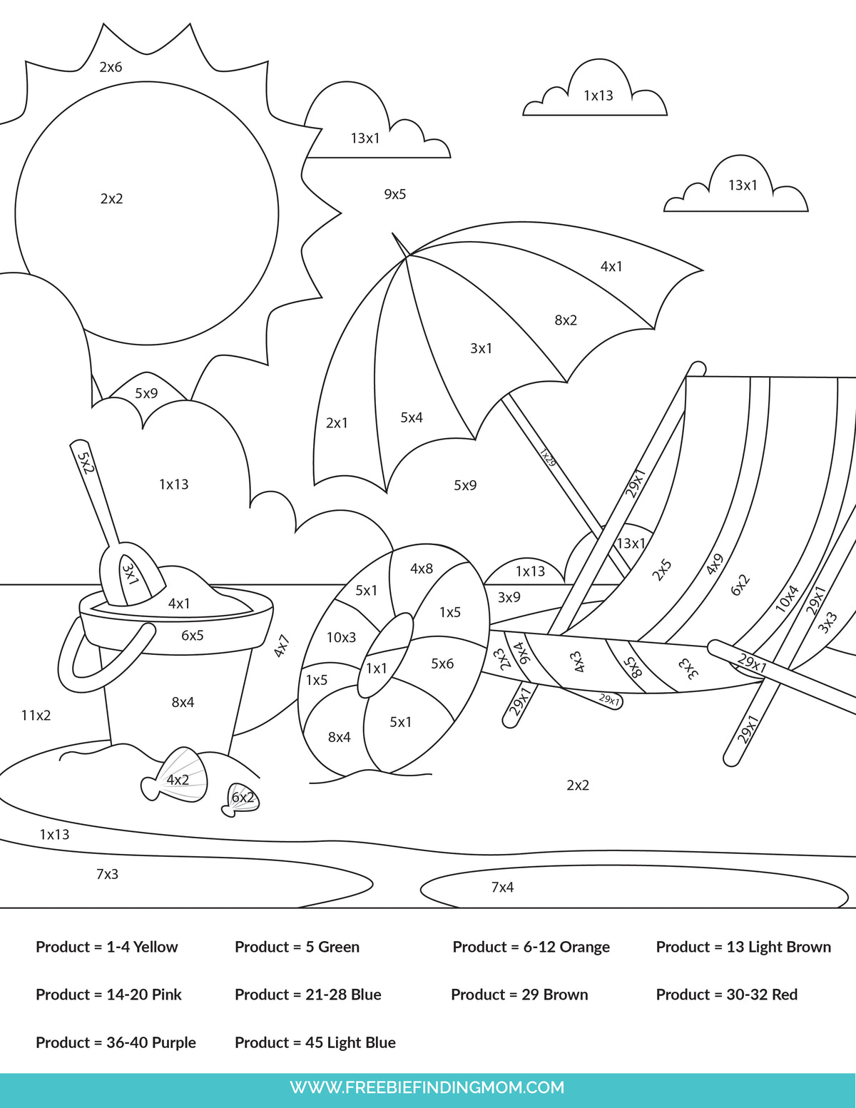 Multiplication Color By Number Worksheets (3 Pages)