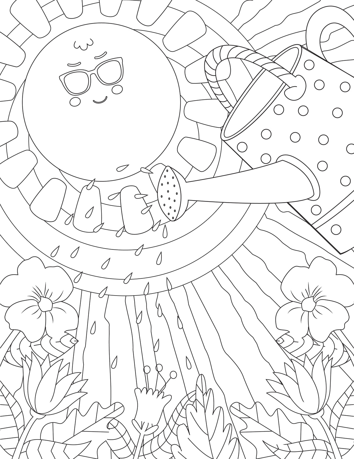 Spring Coloring Pages for Adults (3 Pages)