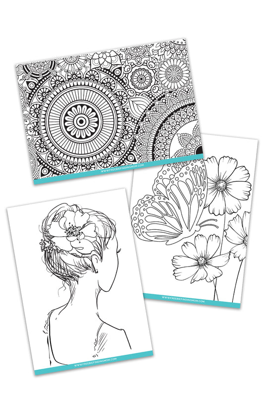 Unique Coloring Pages For Adults and Kids (3 Pages)