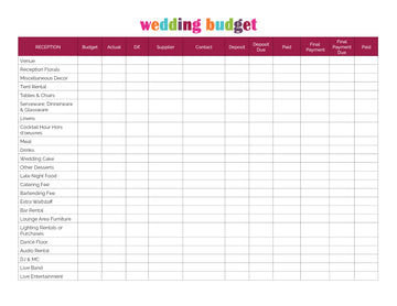 Wedding Budget Checklist – Freebie Finding Mom