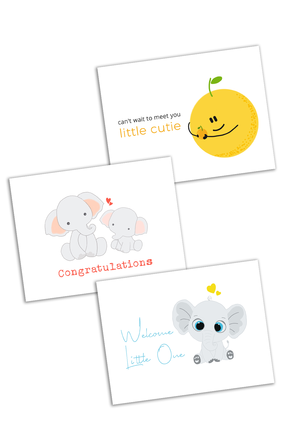 Baby Shower Cards (3 Cards)