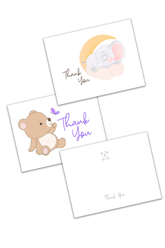 Baby Shower Thank You Cards (3 Cards)