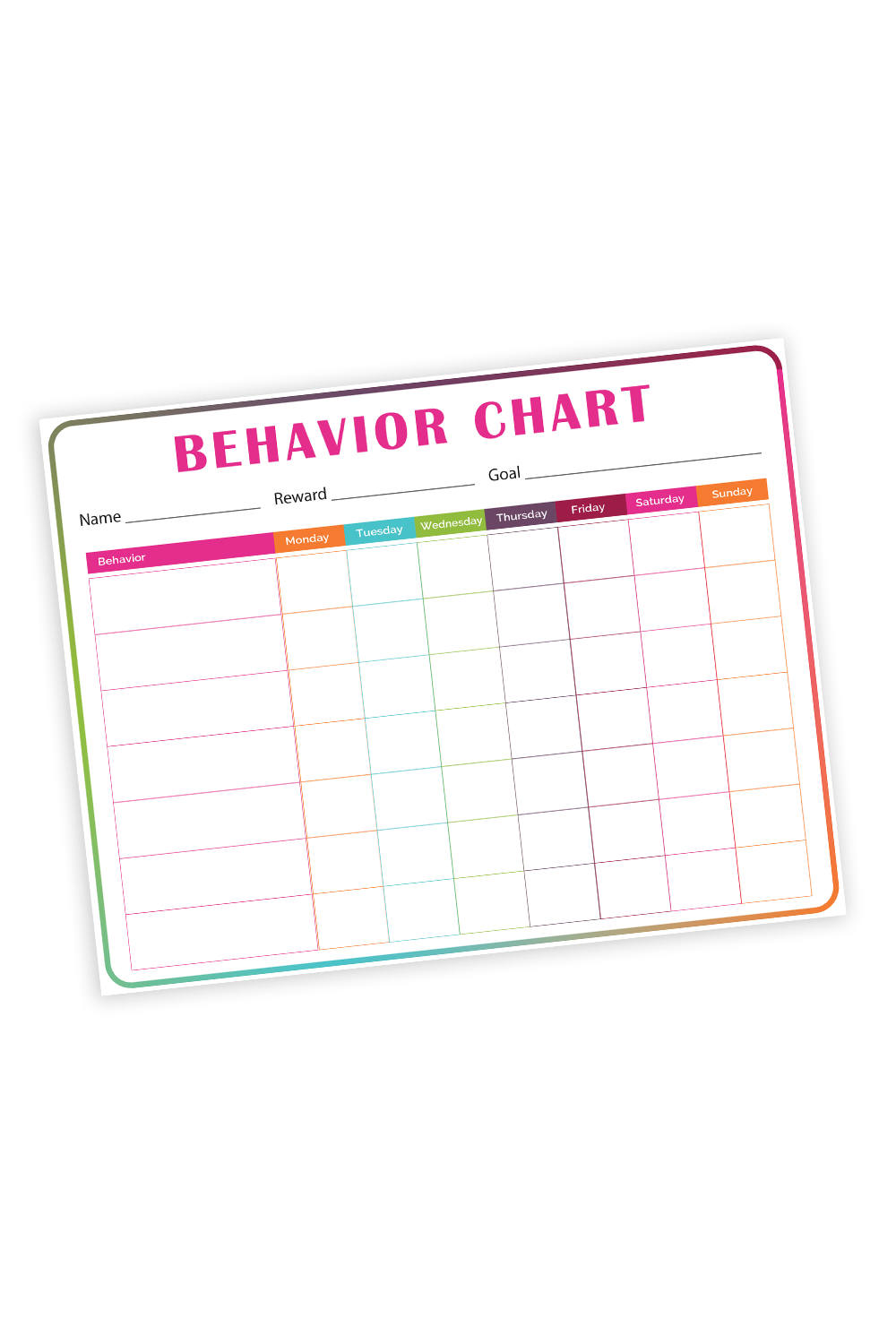 Printable Behavior Forms Free Printable Behavior Chart The Mama