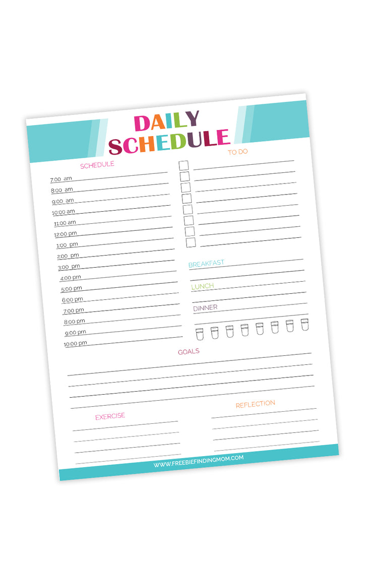 Hourly Schedule Template – Freebie Finding Mom