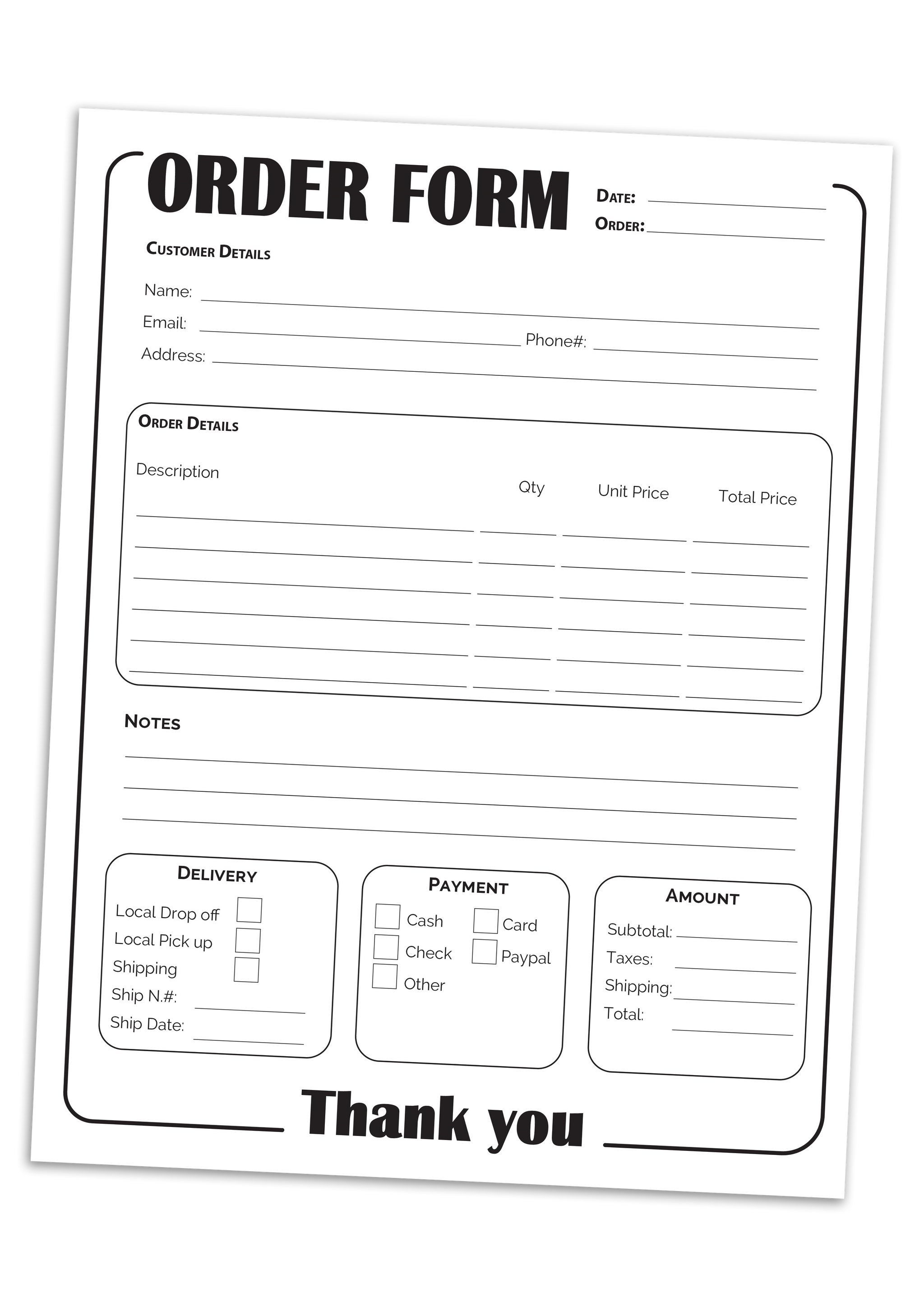 Order Form Template (2 Versions) – Freebie Finding Mom
