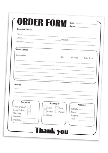 Order Form Template (2 Versions)