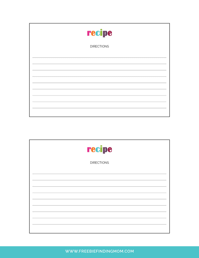 Free Printable Recipe Cards - Freebie Finding Mom