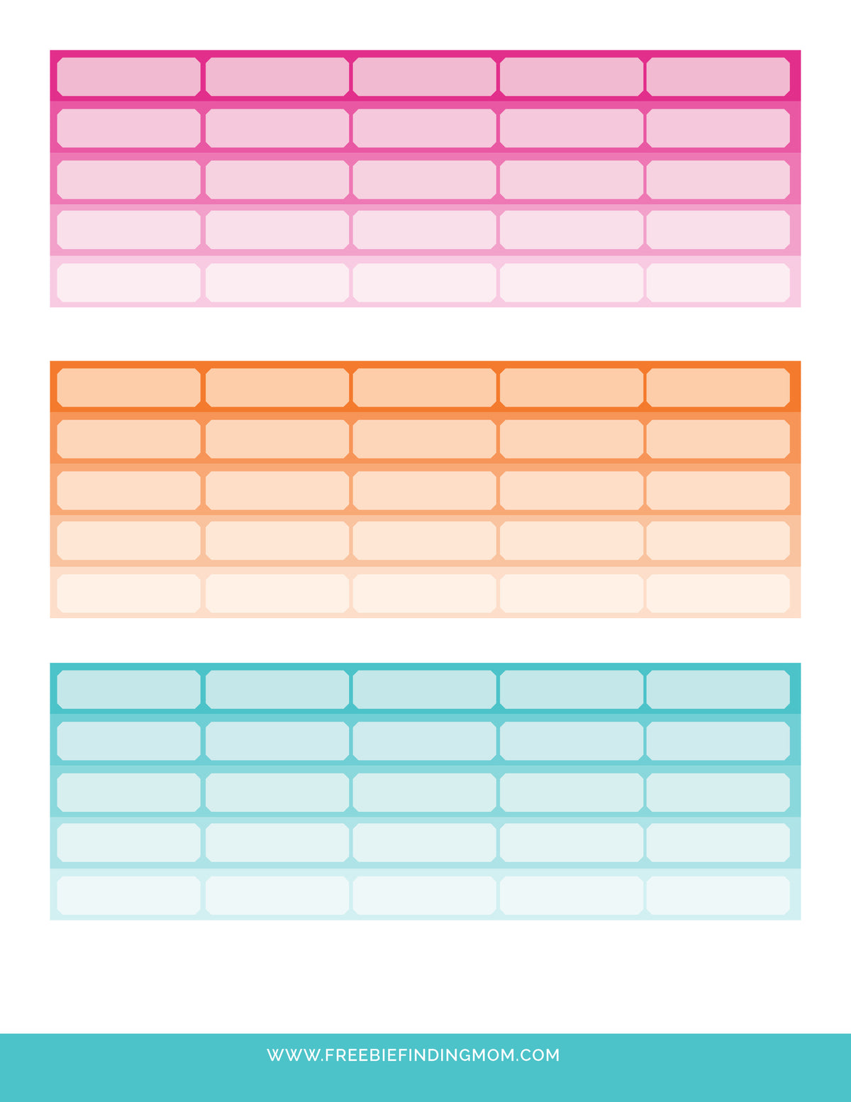 Rectangle Boxes Planner Stickers (3 Pages)