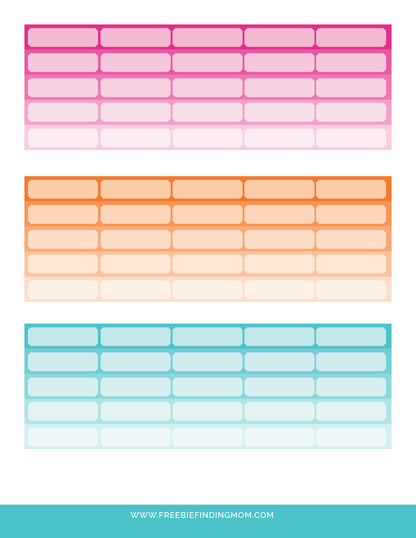 Rectangle Boxes Planner Stickers (3 Pages)