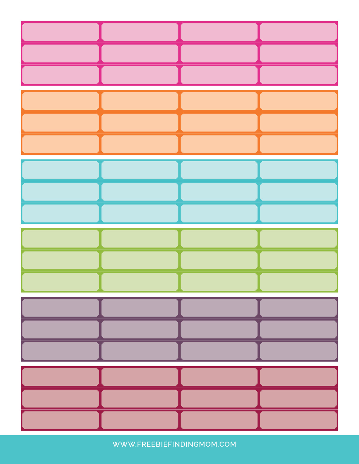 Rectangle Boxes Planner Stickers (3 Pages)