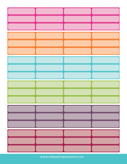 Rectangle Boxes Planner Stickers (3 Pages)