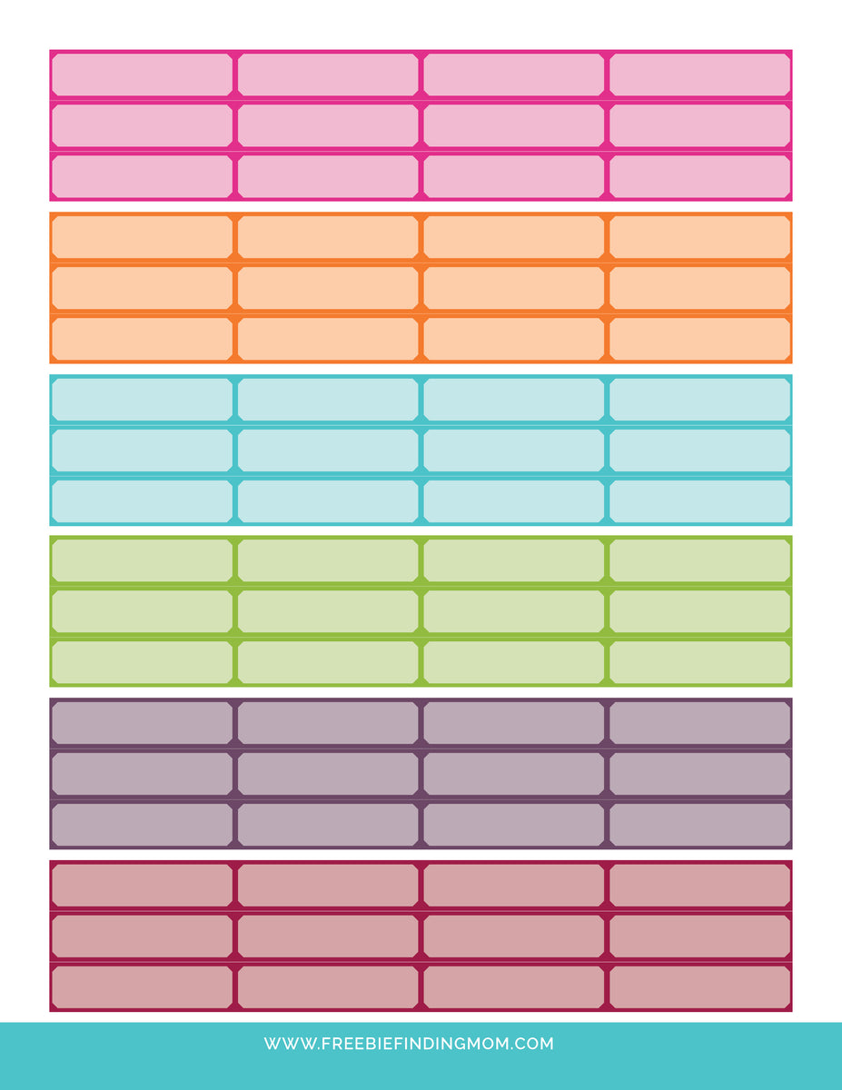 Rectangle Boxes Printable Planner Stickers