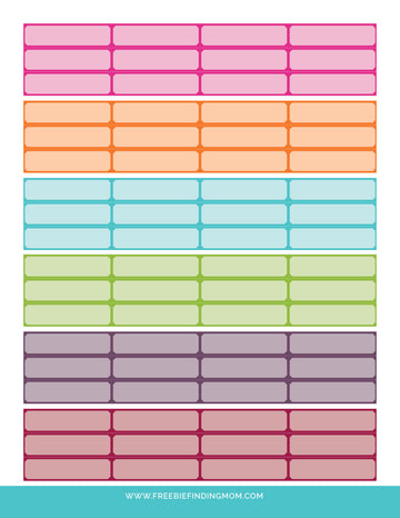 Rectangle Boxes Printable Planner Stickers