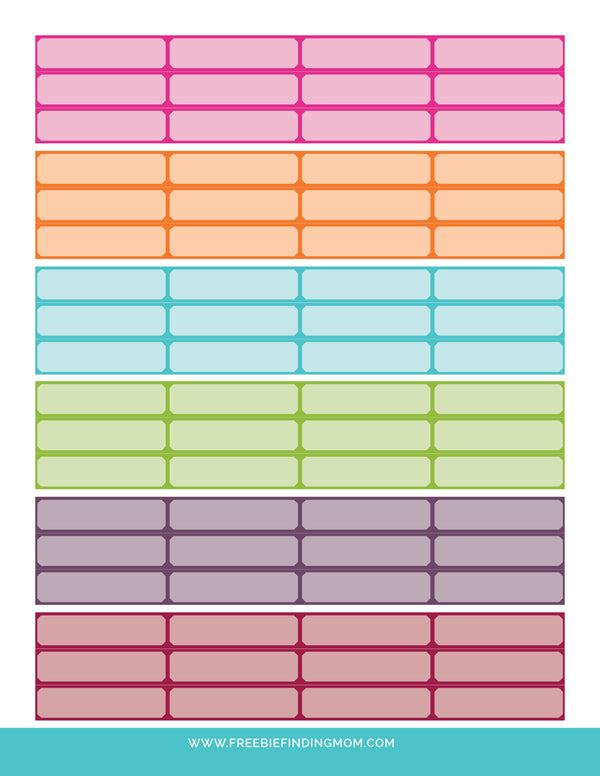 Rectangle Boxes Printable Planner Stickers