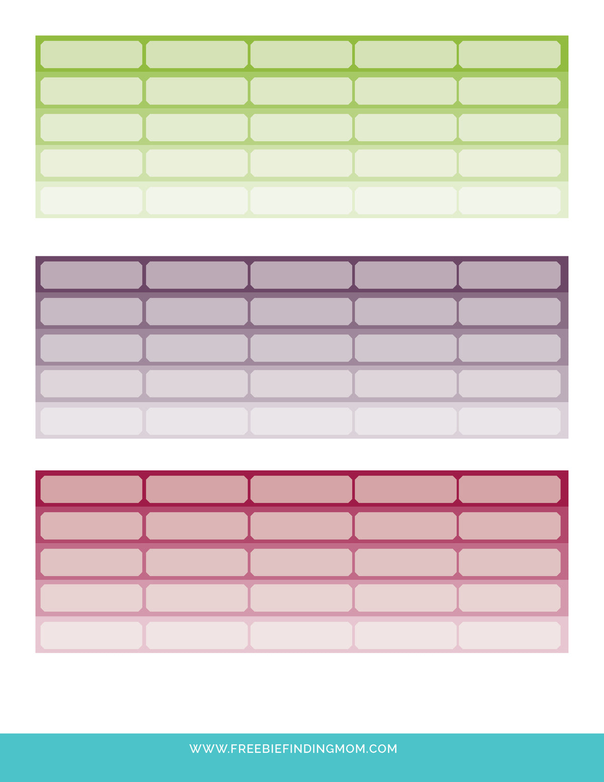 Rectangle Boxes Planner Stickers (3 Pages)